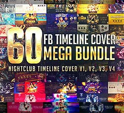 60个娱乐网站页面头部广告模板(四套合集版)：60 Timeline Cover Mega Bundle
